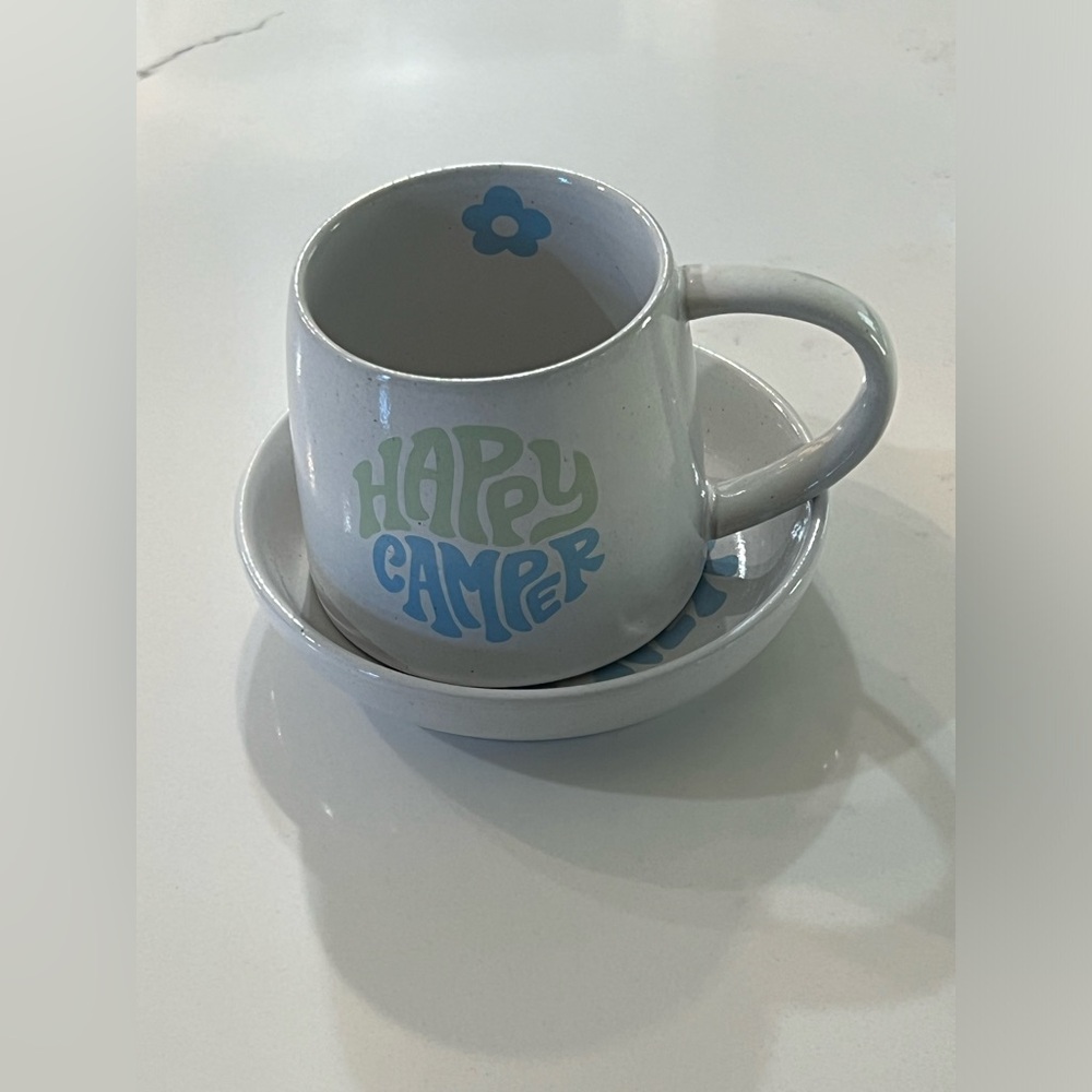 NWT Mug- Happy Camper Flower Plate Set - Picture 3 of 6
